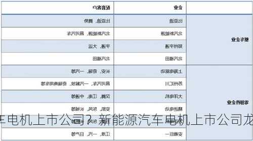 新能源车电机上市公司？新能源汽车电机上市公司龙头？