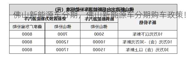 佛山新能源车分期，佛山新能源车分期购车政策！