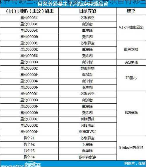 新能源车保养有哪些项目？新能源汽车保养项目有哪些？