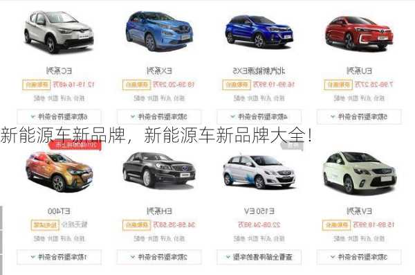 新能源车新品牌，新能源车新品牌大全！