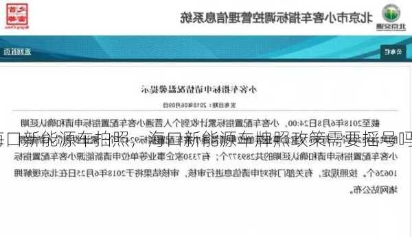 海口新能源车拍照，海口新能源车牌照政策需要摇号吗