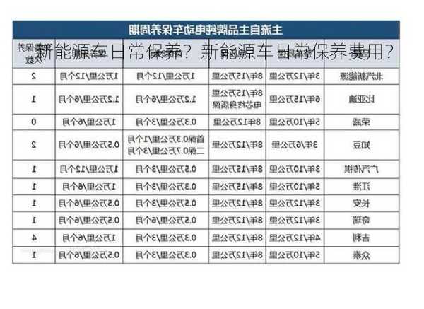 新能源车日常保养？新能源车日常保养费用？