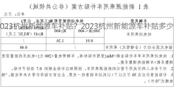 2023杭州新能源车补贴？2023杭州新能源车补贴多少？