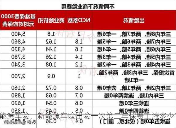 新能源车险，新能源车险出险一次第二年保费上涨多少？