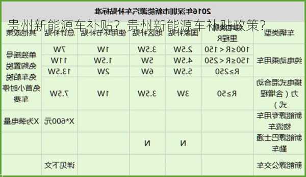 贵州新能源车补贴？贵州新能源车补贴政策？