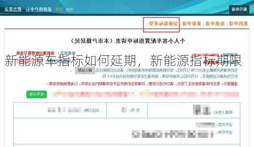 新能源车指标如何延期，新能源指标期限