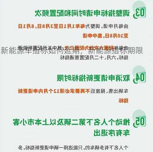 新能源车指标如何延期，新能源指标期限