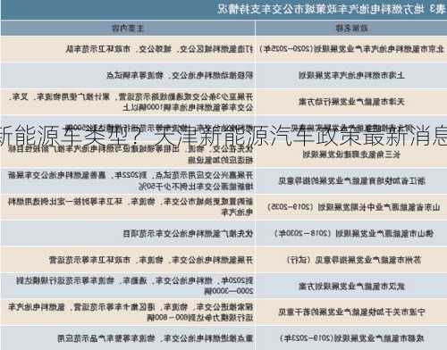 天津新能源车类型？天津新能源汽车政策最新消息？