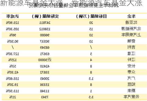 新能源车基金大涨，新能源汽车基金大涨