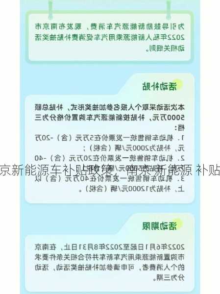 南京新能源车补贴政策，南京 新能源 补贴