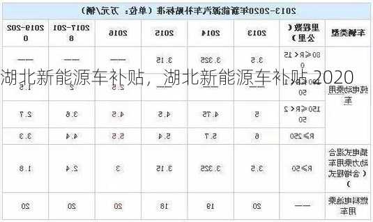 湖北新能源车补贴，湖北新能源车补贴 2020