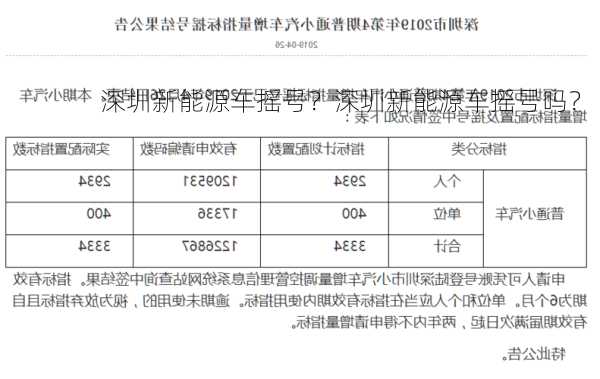 深圳新能源车摇号？深圳新能源车摇号吗？