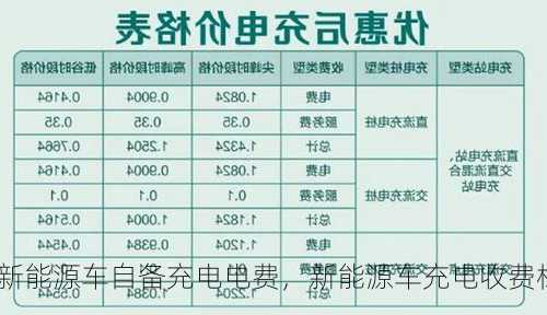 新能源车自备充电电费，新能源车充电收费标准