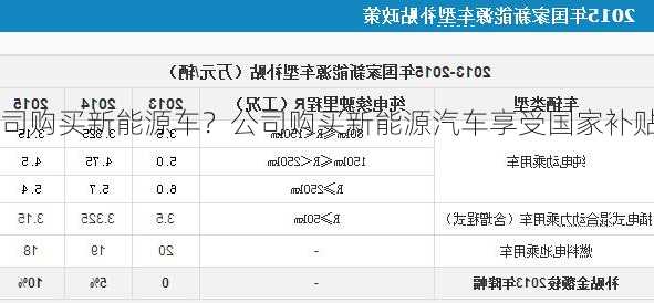 新公司购买新能源车？公司购买新能源汽车享受国家补贴吗？