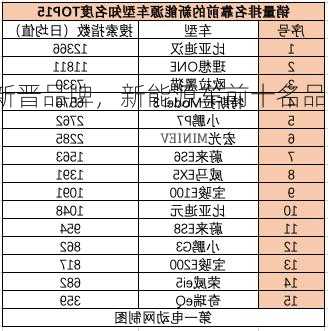 新能源车新晋品牌，新能源车前十名品牌！