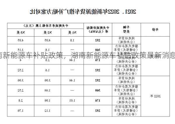 湖南新能源车补贴政策，湖南新能源车补贴政策最新消息？