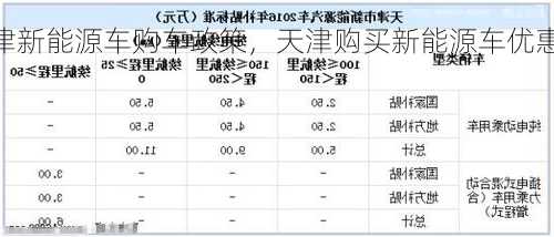 天津新能源车购车政策，天津购买新能源车优惠政策