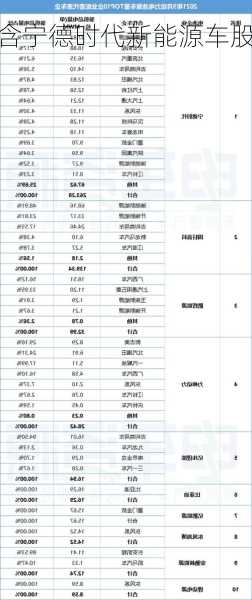 包含宁德时代新能源车股票的词条