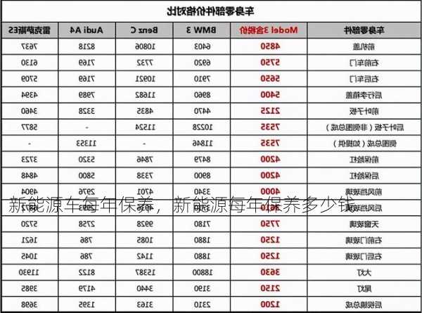 新能源车每年保养，新能源每年保养多少钱