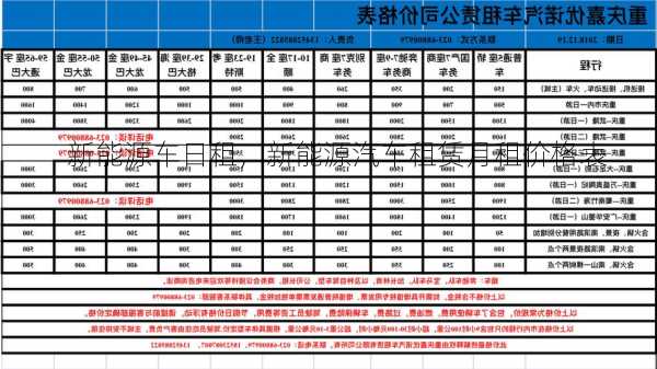 新能源车日租，新能源汽车租赁月租价格表