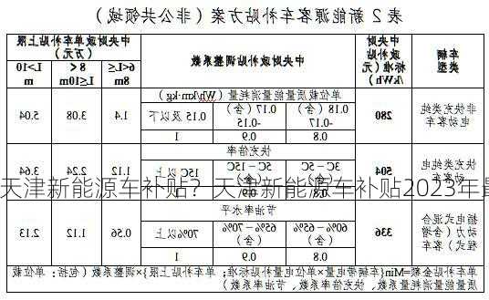 天津新能源车补贴？天津新能源车补贴2023年最新政策？