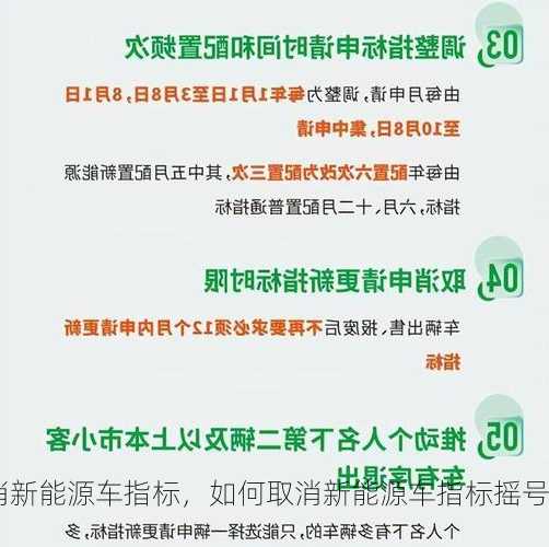 如何取消新能源车指标，如何取消新能源车指标摇号申请！