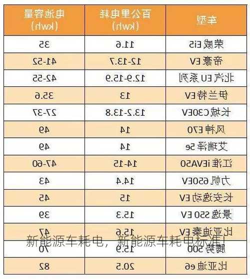 新能源车耗电，新能源车耗电标准！