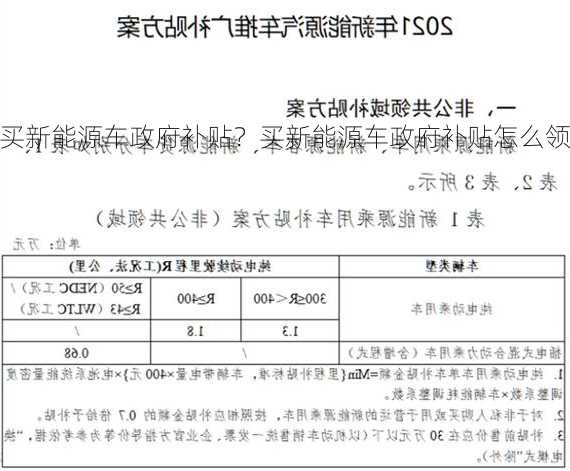 买新能源车政府补贴？买新能源车政府补贴怎么领？