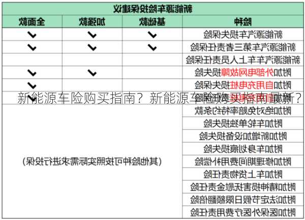 新能源车险购买指南？新能源车险购买指南最新？