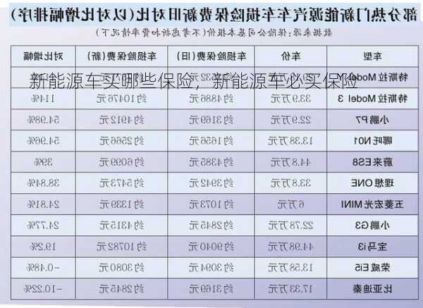 新能源车买哪些保险，新能源车必买保险