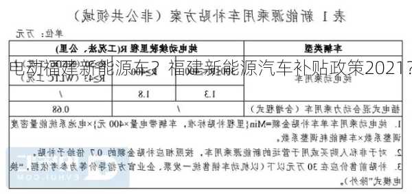 电动福建新能源车？福建新能源汽车补贴政策2021？