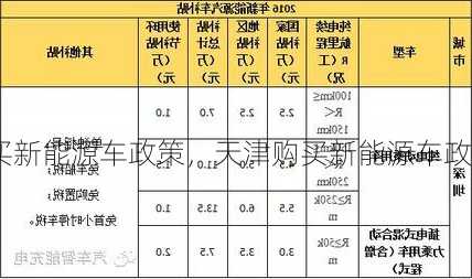 天津购买新能源车政策，天津购买新能源车政策规定？